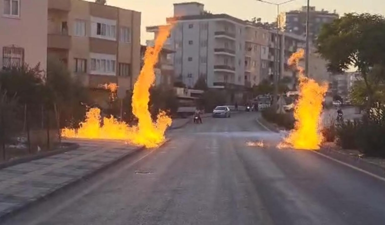 Mersin Tarsus’ta Doğal Gaz Hattı Alev Aldı!