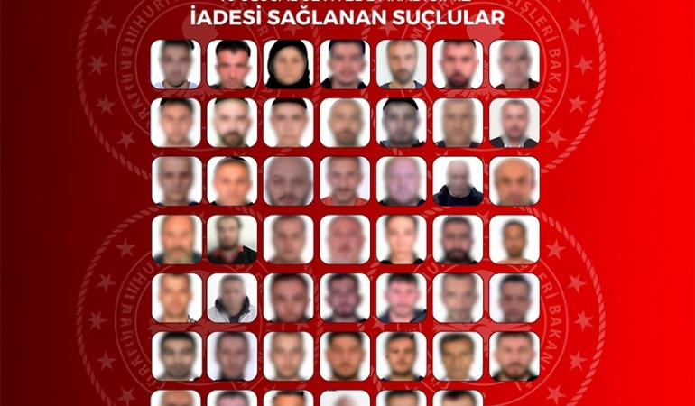 Kırmızı bültenle aranan 48 kişi Türkiye’ye geri getirildi