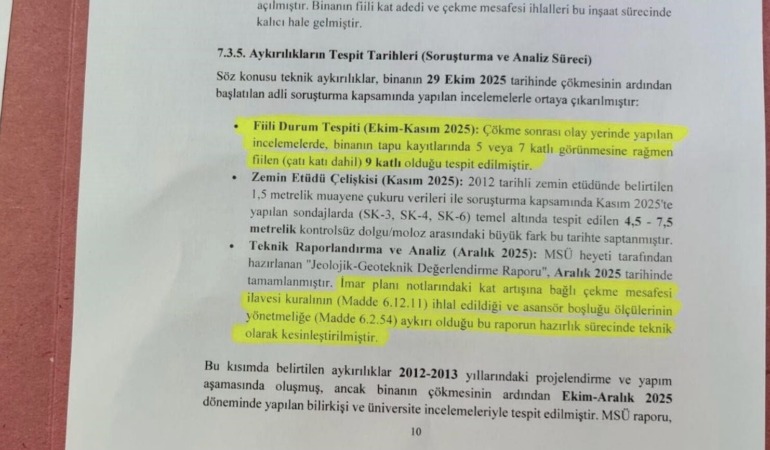 Gebze’deki çöken bina ile ilgili nihai rapor savcılığa sunuldu
