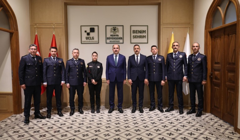 Konya İtfaiye Teşkilatı Heyeti İtfaiye Haftası Vesilesiyle Başkan Altay’ı Ziyaret Etti